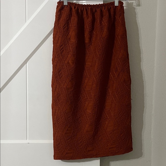 Sew Modest Dresses & Skirts - Elegant Textured Rust Skirt